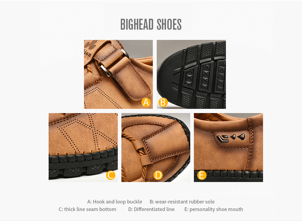 Four Seasons Handmade Large Size Men's Breathable Soft Shoes- Khaki EU 44 Four Seasons Handmade Large Size Men's Breathable Soft Shoes- Khaki EU 44
