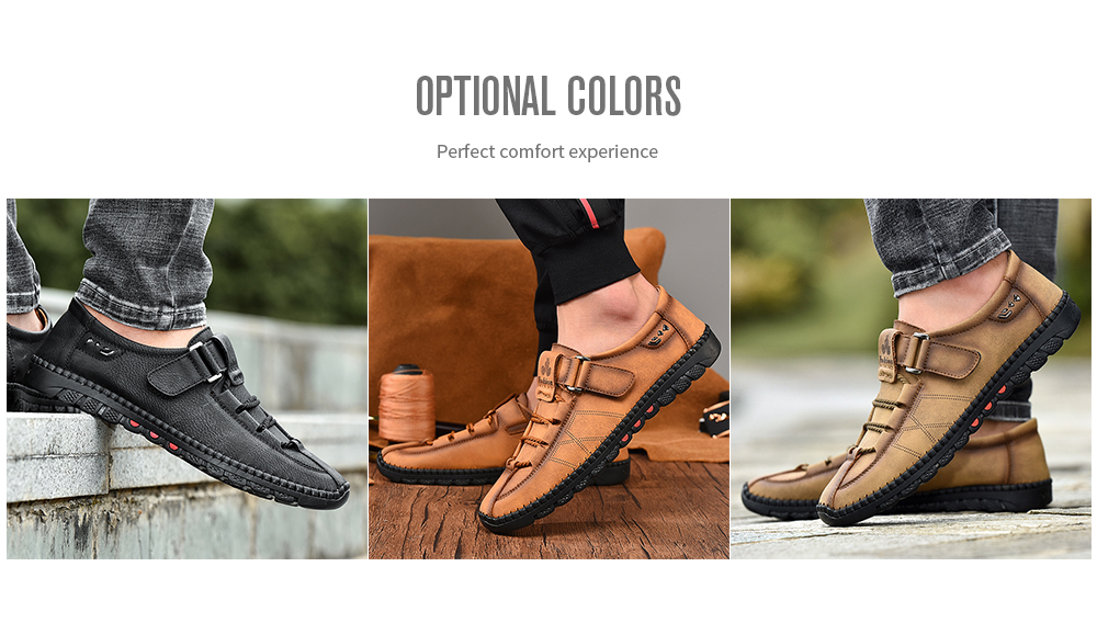Four Seasons Handmade Large Size Men's Breathable Soft Shoes- Khaki EU 44 Four Seasons Handmade Large Size Men's Breathable Soft Shoes- Khaki EU 44
