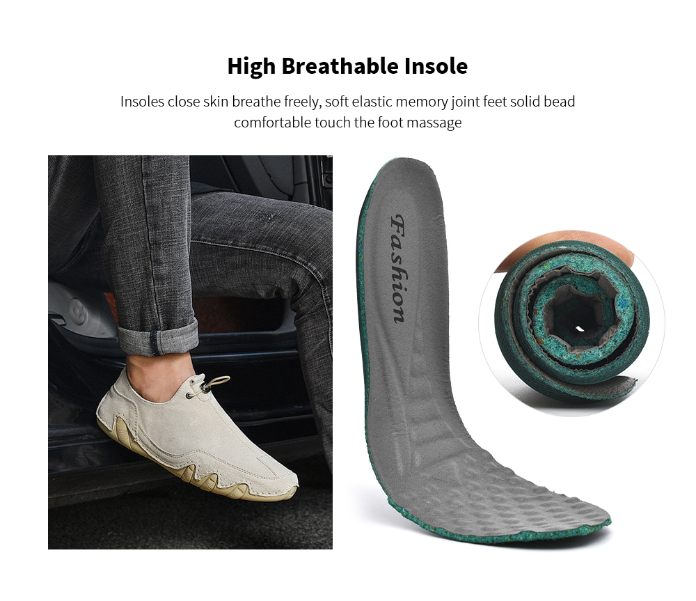Men's Leather Soft Bottom Breathable Bean Driving Shoes - Sand Color 2031 46 Men's Leather Soft Bottom Breathable Bean Driving Shoes - Sand Color 2031 46