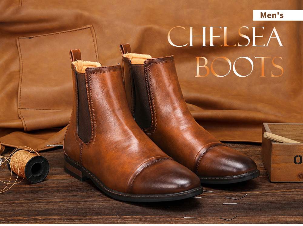 Men's Shoes Retro Rubber Large Size Chelsea Boots Men's Shoes Retro Rubber Large Size Chelsea Boots