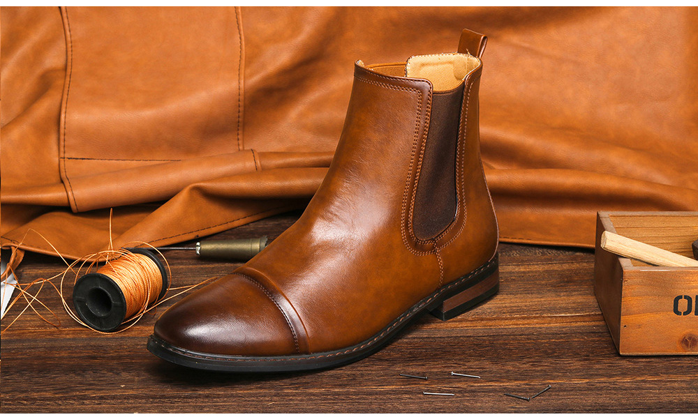 Men's Shoes Retro Rubber Large Size Chelsea Boots Men's Shoes Retro Rubber Large Size Chelsea Boots
