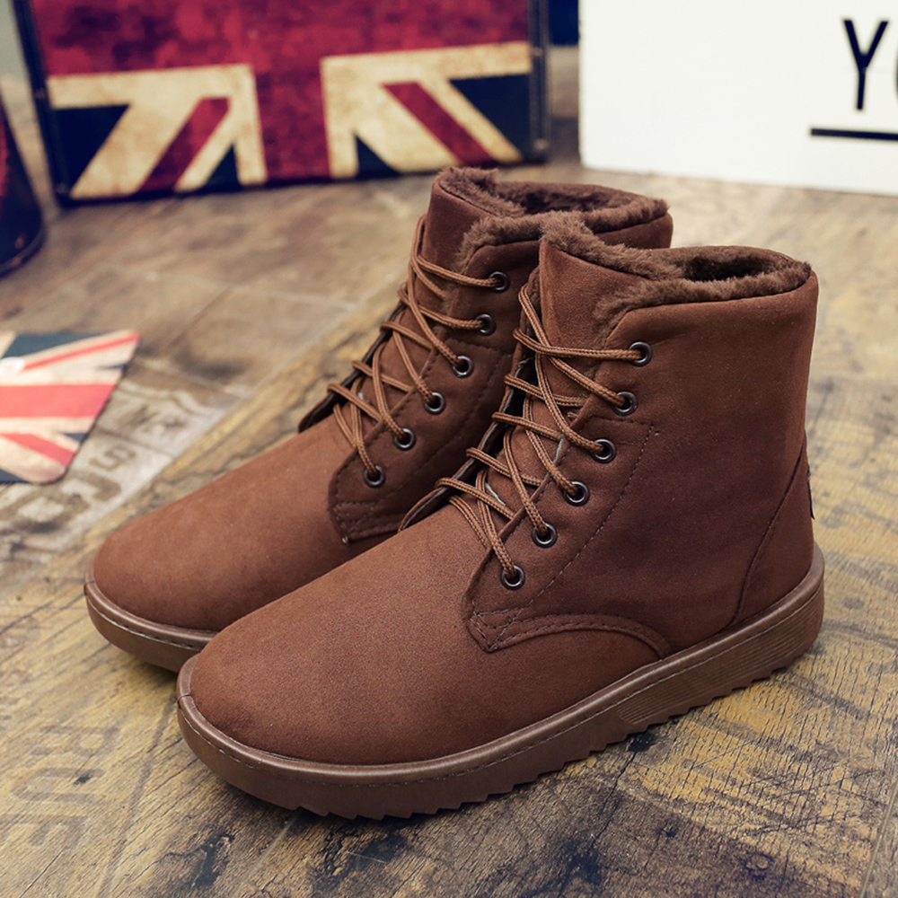 Men Winter Outdoor Waterproof Rubber Snow Boots Leather Boot Work Boots - Gray EU 42 Men Winter Outdoor Waterproof Rubber Snow Boots Leather Boot Work Boots - Gray EU 42