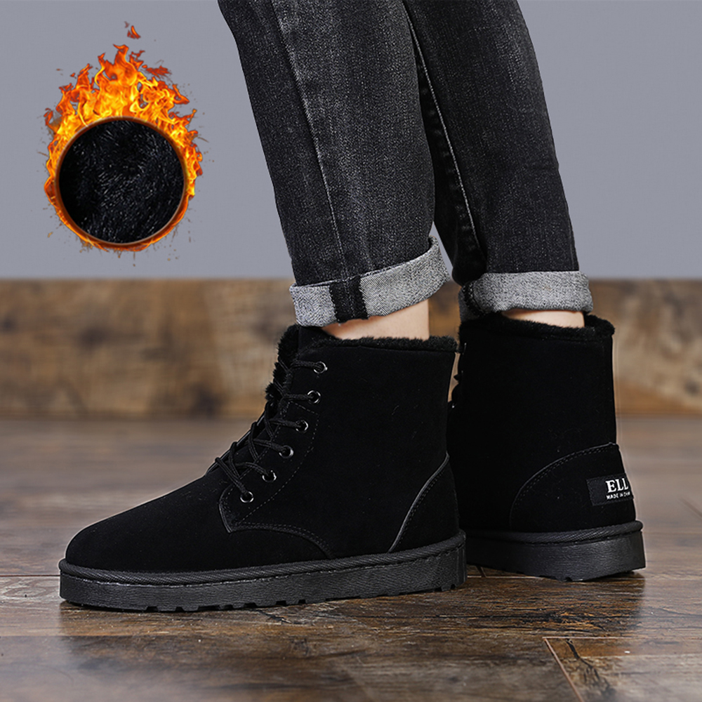 Men Winter Outdoor Waterproof Rubber Snow Boots Leather Boot Work Boots - Gray EU 42 Men Winter Outdoor Waterproof Rubber Snow Boots Leather Boot Work Boots - Gray EU 42