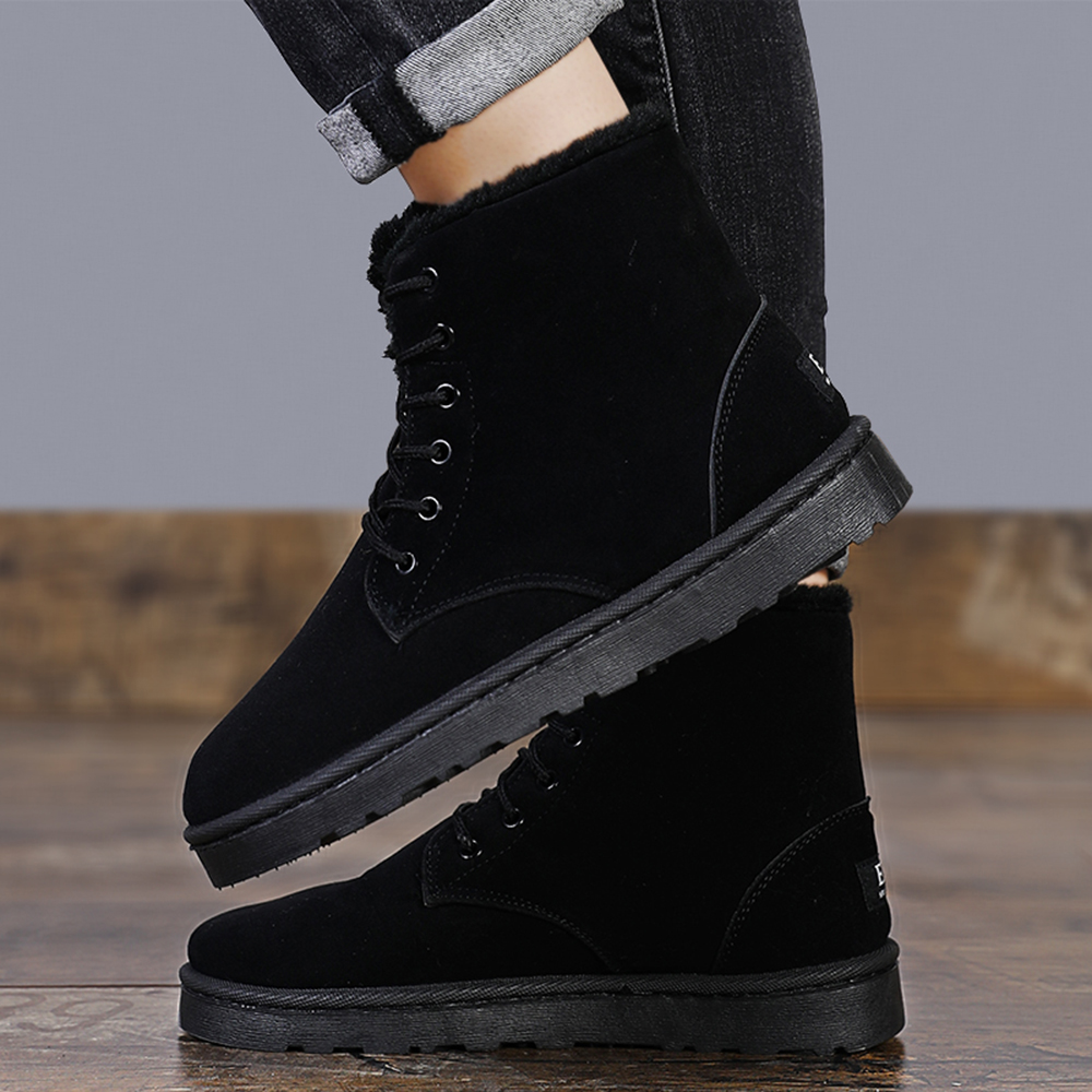 Men Winter Outdoor Waterproof Rubber Snow Boots Leather Boot Work Boots - Gray EU 42 Men Winter Outdoor Waterproof Rubber Snow Boots Leather Boot Work Boots - Gray EU 42