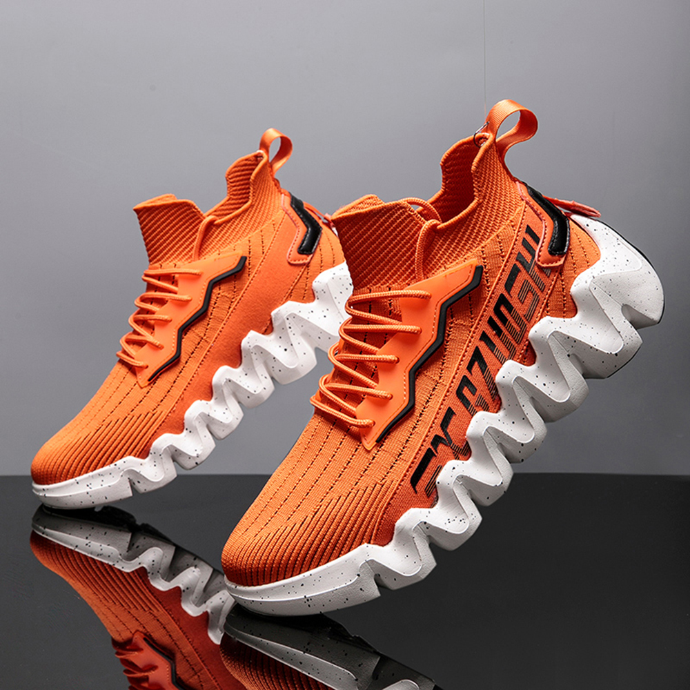 Men Cushioning Platform Sports Shoes Big Size Fashion Breathable Running Socks - White EU 41 Men Cushioning Platform Sports Shoes Big Size Fashion Breathable Running Socks - White EU 41