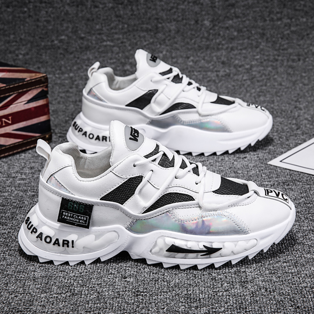 Fashion Trend Men Casual Sports Shoes Breathable Running Shoes Athletic Walking - White EU 41 Fashion Trend Men Casual Sports Shoes Breathable Running Shoes Athletic Walking - White EU 41