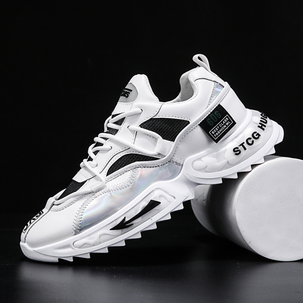 Fashion Trend Men Casual Sports Shoes Breathable Running Shoes Athletic Walking - White EU 41 Fashion Trend Men Casual Sports Shoes Breathable Running Shoes Athletic Walking - White EU 41