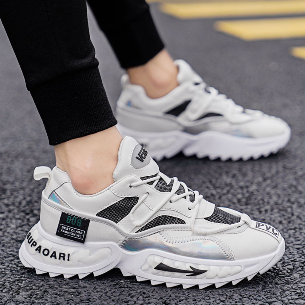 Fashion Trend Men Casual Sports Shoes Breathable Running Shoes Athletic Walking - White EU 41 Fashion Trend Men Casual Sports Shoes Breathable Running Shoes Athletic Walking - White EU 41