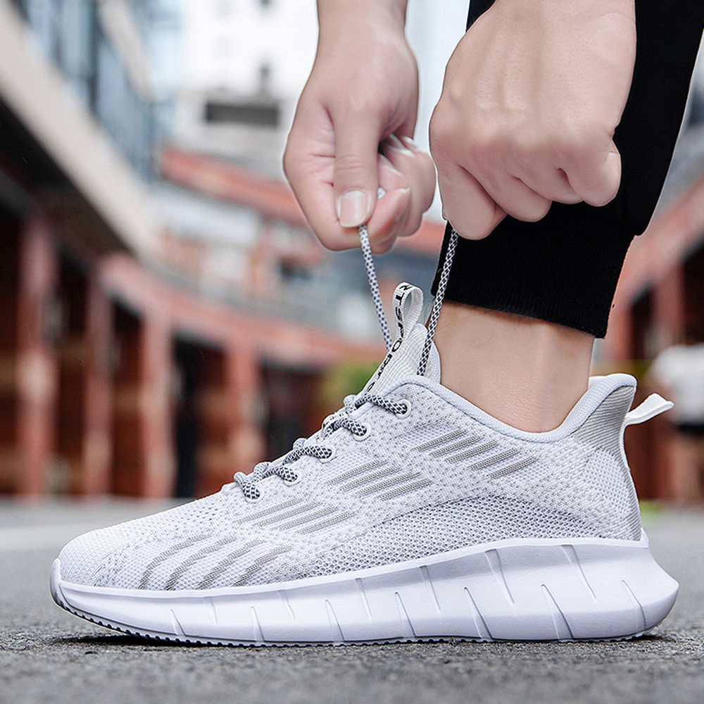 Mens Fashion Sneakers Breathable Athletic Shoes Men Sports Jogging Shoes - White EU 40 Mens Fashion Sneakers Breathable Athletic Shoes Men Sports Jogging Shoes - White EU 40
