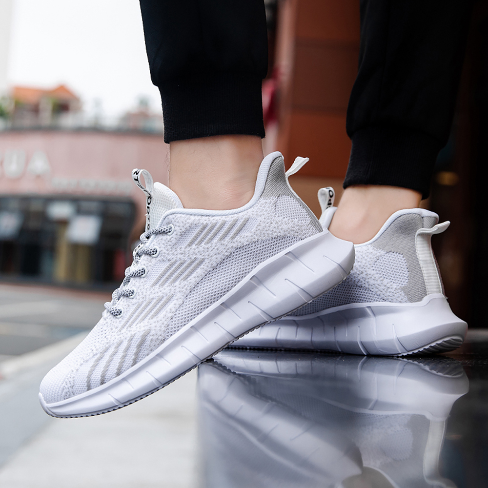 Mens Fashion Sneakers Breathable Athletic Shoes Men Sports Jogging Shoes - White EU 40 Mens Fashion Sneakers Breathable Athletic Shoes Men Sports Jogging Shoes - White EU 40