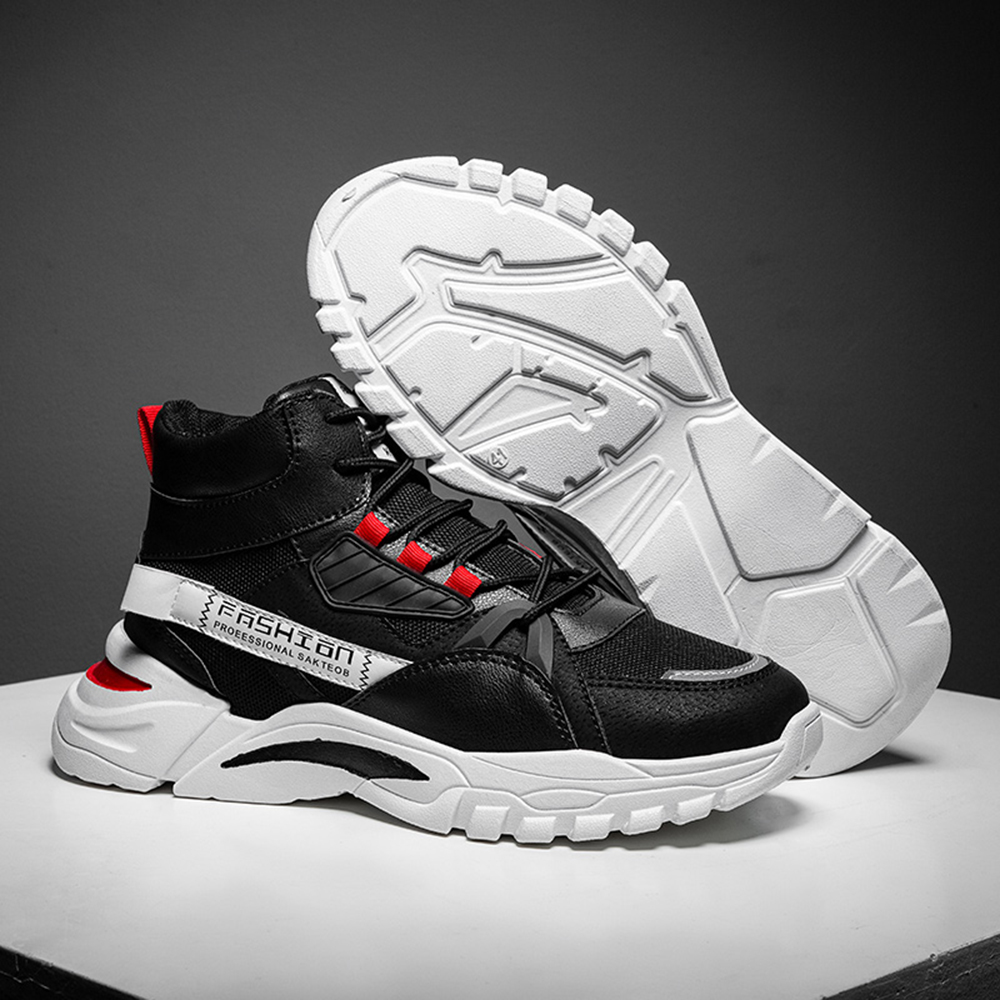 Men Outdoor Casual Boots Trend High-Tops Sneakers Fashion Sports Shoes - Black EU 44 Men Outdoor Casual Boots Trend High-Tops Sneakers Fashion Sports Shoes - Black EU 44