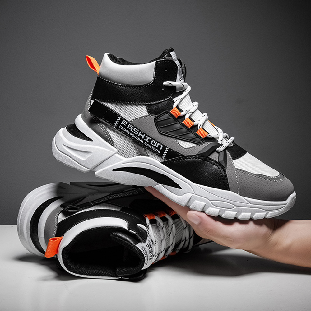 Men Outdoor Casual Boots Trend High-Tops Sneakers Fashion Sports Shoes - Black EU 44 Men Outdoor Casual Boots Trend High-Tops Sneakers Fashion Sports Shoes - Black EU 44