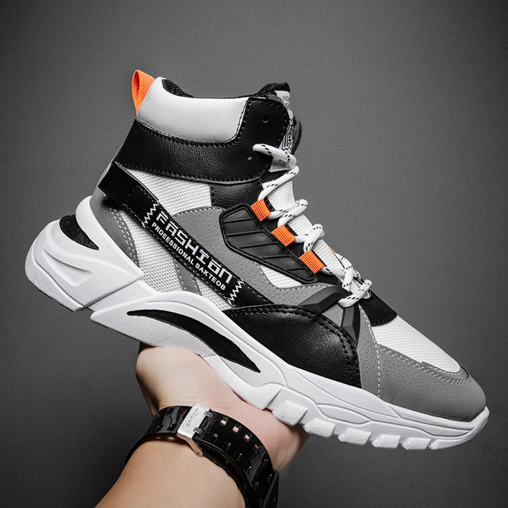 Men Outdoor Casual Boots Trend High-Tops Sneakers Fashion Sports Shoes - Black EU 44 Men Outdoor Casual Boots Trend High-Tops Sneakers Fashion Sports Shoes - Black EU 44