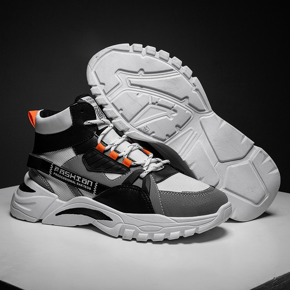 Men Outdoor Casual Boots Trend High-Tops Sneakers Fashion Sports Shoes - Black EU 44 Men Outdoor Casual Boots Trend High-Tops Sneakers Fashion Sports Shoes - Black EU 44