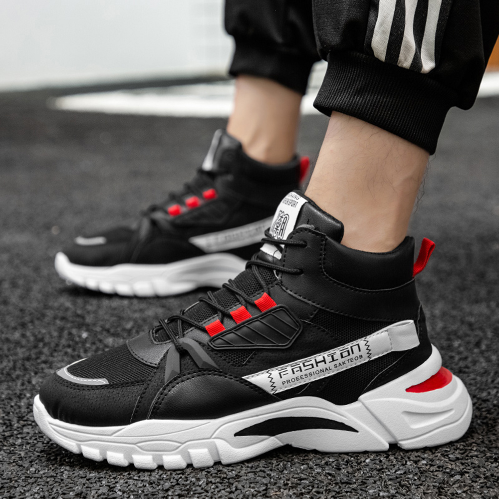 Men Outdoor Casual Boots Trend High-Tops Sneakers Fashion Sports Shoes - Black EU 44 Men Outdoor Casual Boots Trend High-Tops Sneakers Fashion Sports Shoes - Black EU 44