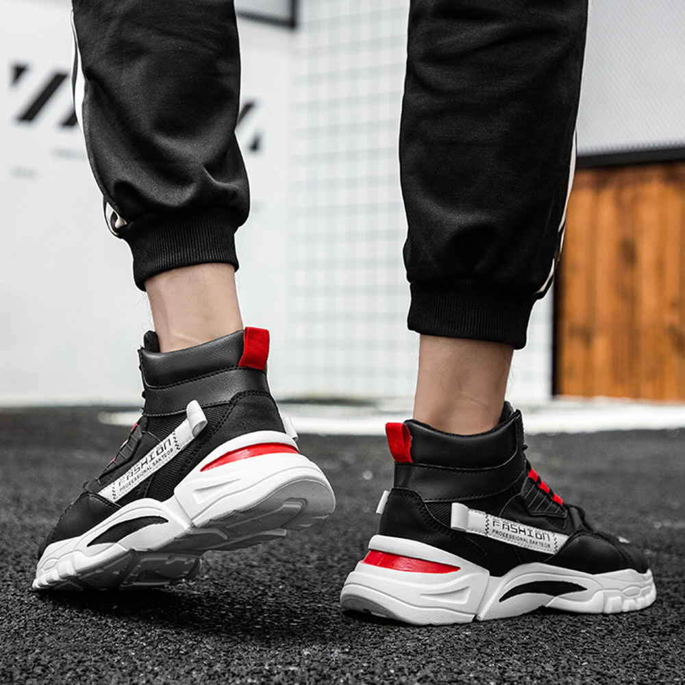 Men Outdoor Casual Boots Trend High-Tops Sneakers Fashion Sports Shoes - Black EU 44 Men Outdoor Casual Boots Trend High-Tops Sneakers Fashion Sports Shoes - Black EU 44