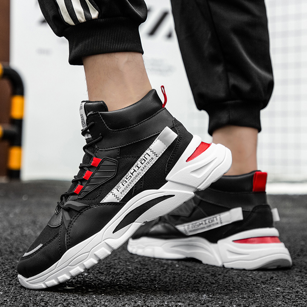 Men Outdoor Casual Boots Trend High-Tops Sneakers Fashion Sports Shoes - Black EU 44 Men Outdoor Casual Boots Trend High-Tops Sneakers Fashion Sports Shoes - Black EU 44
