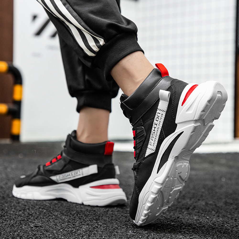 Men Outdoor Casual Boots Trend High-Tops Sneakers Fashion Sports Shoes - Black EU 44 Men Outdoor Casual Boots Trend High-Tops Sneakers Fashion Sports Shoes - Black EU 44