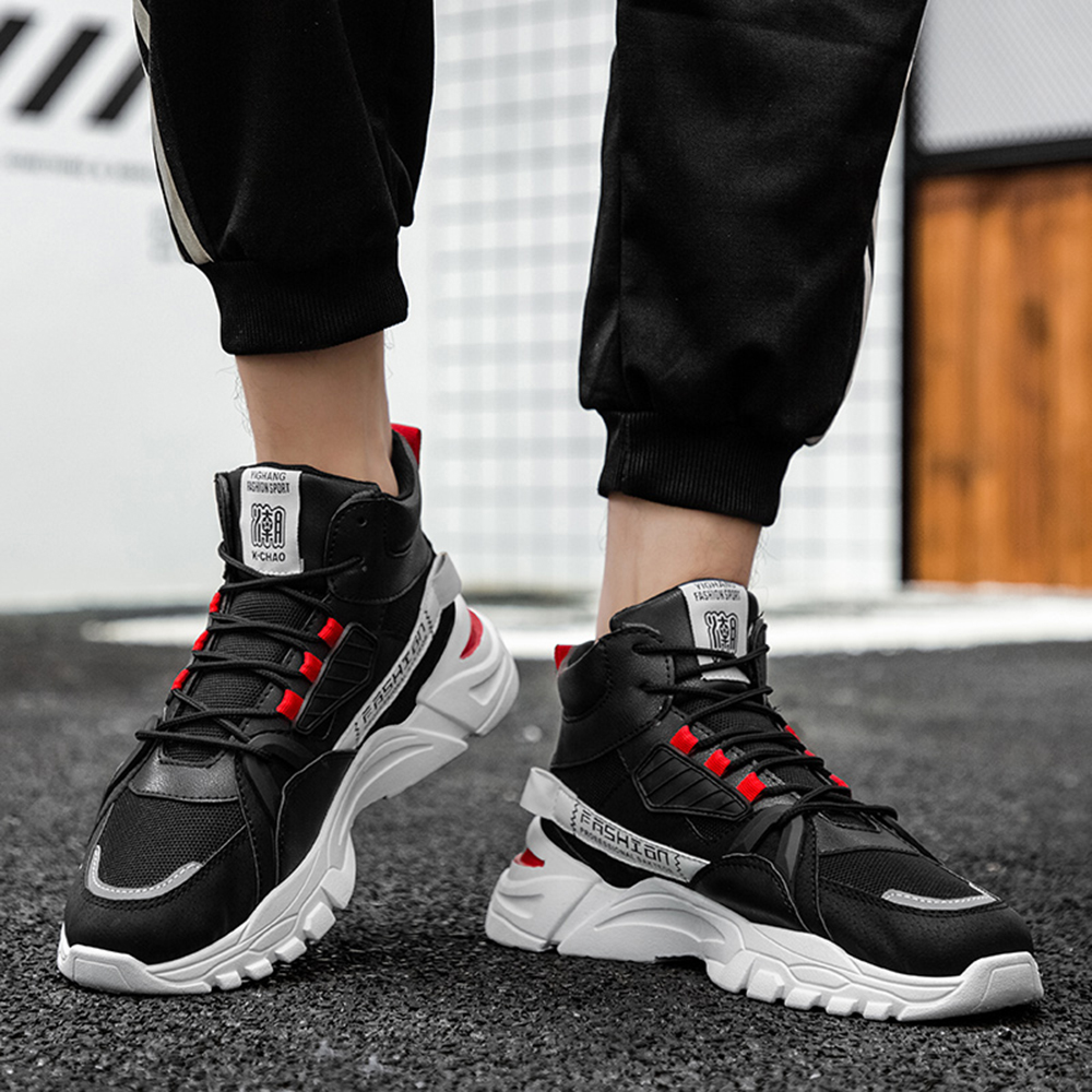 Men Outdoor Casual Boots Trend High-Tops Sneakers Fashion Sports Shoes - Black EU 44 Men Outdoor Casual Boots Trend High-Tops Sneakers Fashion Sports Shoes - Black EU 44