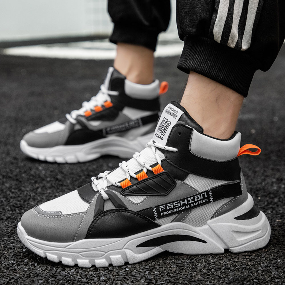 Men Outdoor Casual Boots Trend High-Tops Sneakers Fashion Sports Shoes - Black EU 44 Men Outdoor Casual Boots Trend High-Tops Sneakers Fashion Sports Shoes - Black EU 44