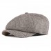 2020 Autumn And Winter Men's Berired Hat England Retroreal Octagon Hat People Warm Duck Tongue Cap Male Tide