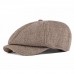 2020 Autumn And Winter Men's Berired Hat England Retroreal Octagon Hat People Warm Duck Tongue Cap Male Tide